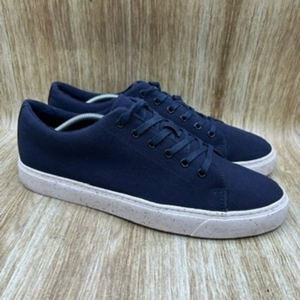 J. Crew Canvas Sneakers Men's Size 12 Navy Blue Canvas‎ Lace Up Sneakers Shoes